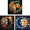 Paint By Numbers Sun and Moon Kit for Adults Beginners – 3 Pack 12x12 Inch DIY Acrylic Watercolor Canvas Painting Set, Easy Wall Art Decor Kit for Home & Gift